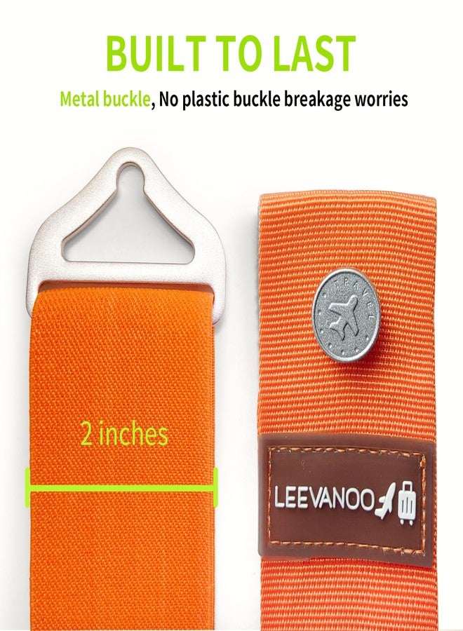 leevanoo Luggage Straps for Suitcases Add a Bag Luggage Strap,2-in-1 Travel Belt for Luggage Straps Travel Belt Over Handle for Carry On Bag Adjustable Suitcase Belts Airport Travel Accessories Orange - Image 5